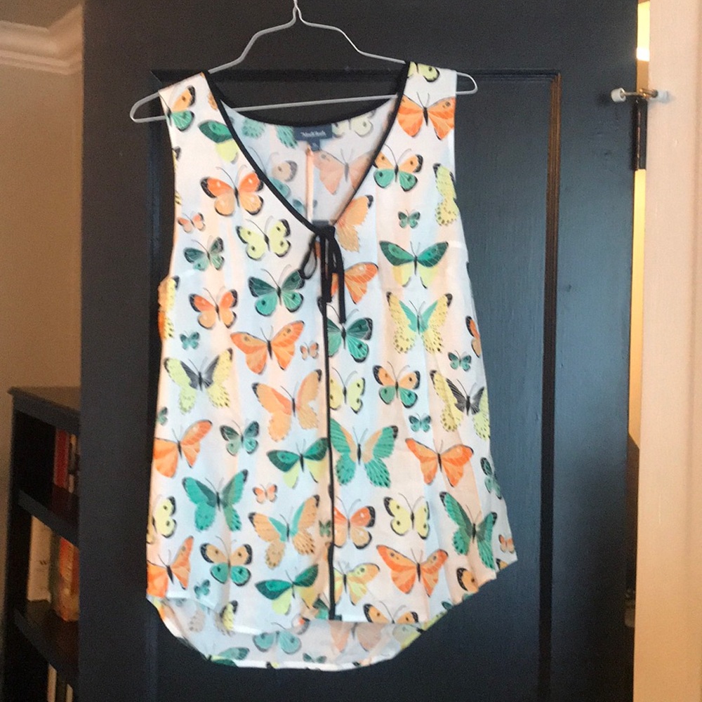 NWT ModCloth Butterfly Sleeveless Blouse